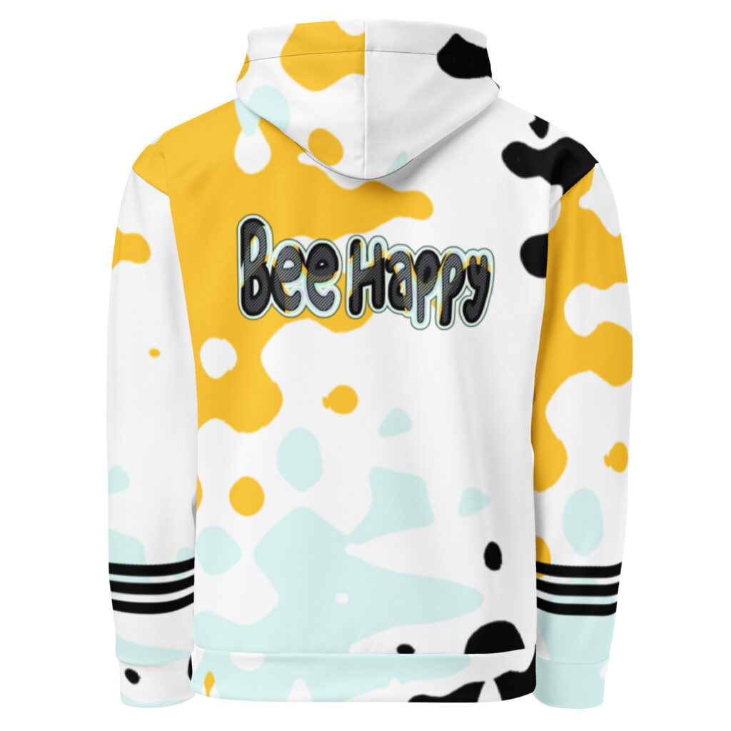Bee Happy Hoodie Bubble Font
